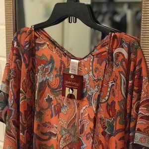 Faded Glory Paisley Patterned Kimono Topper